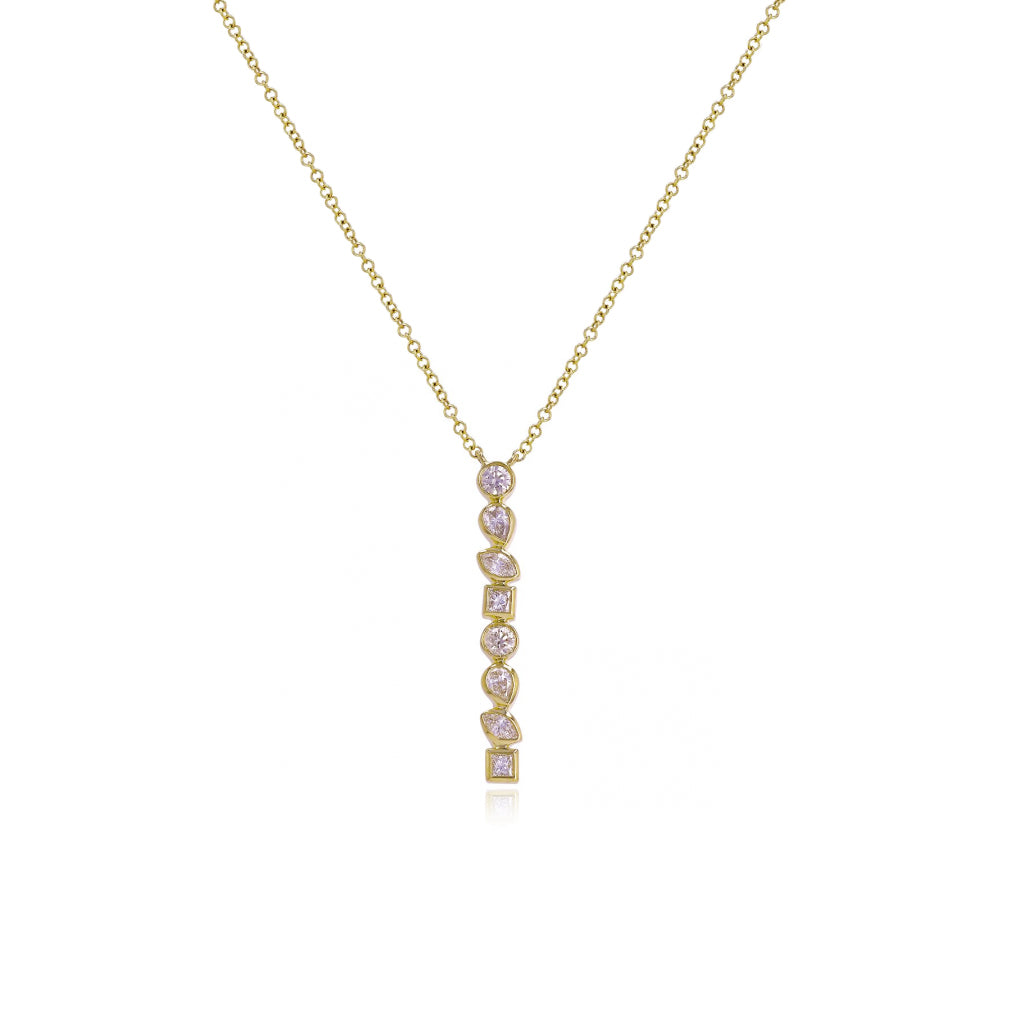 Multi Shape Bezel Diamond Necklace