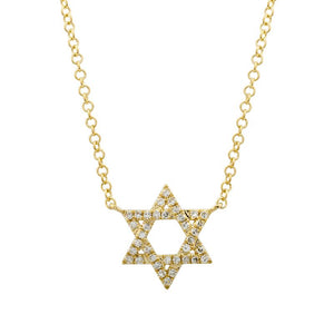 Small Star of David Pave Necklace