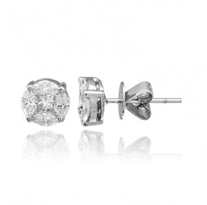 Illusion Round Diamond Stud Earrings – Alev Jewelry