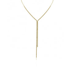 Double Chain Lariat Tennis Necklace