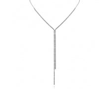 Load image into Gallery viewer, Double Chain Lariat Tennis Necklace
