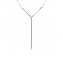 Double Chain Lariat Tennis Necklace