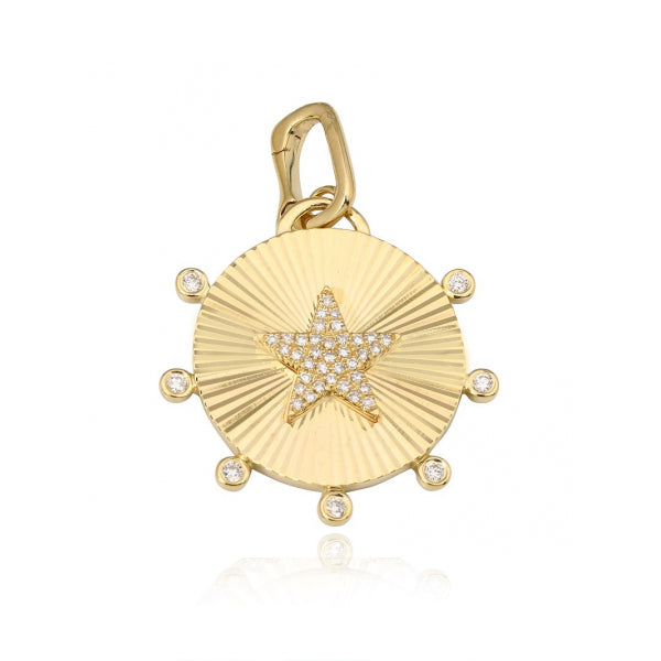Fluted Spike Star Pave Charm