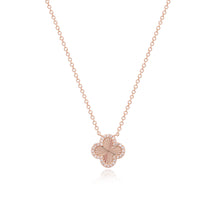 Load image into Gallery viewer, Fluted Pave Outline Clover Necklace
