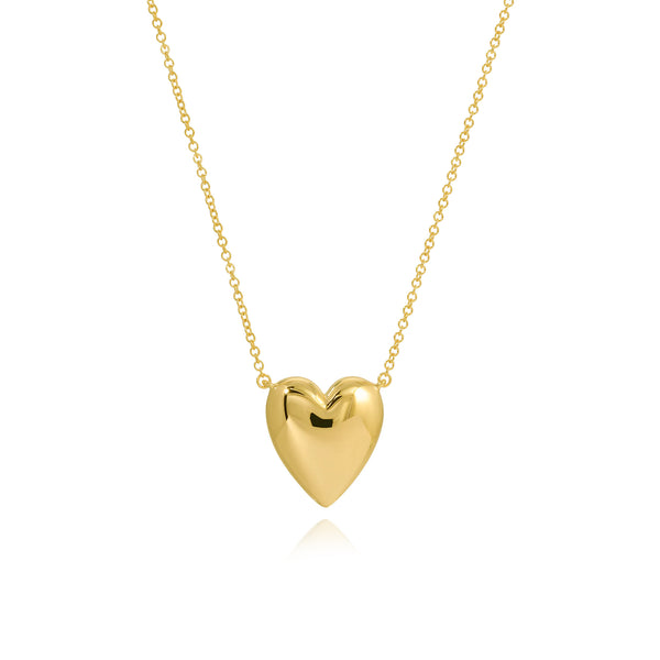 Puffy Gold Heart Necklace