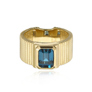 Thick Striped Cigar Gemstone Ring