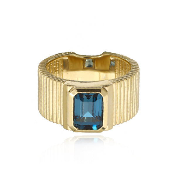 Thick Striped Cigar Gemstone Ring
