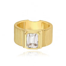 Load image into Gallery viewer, Thick Striped Cigar Gemstone Ring
