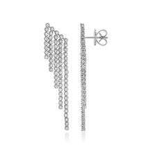 Load image into Gallery viewer, Five Line Cascade Diamond Bezel Drop Earrings
