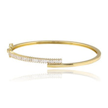 Load image into Gallery viewer, Half Gold Half Baguette Bangle
