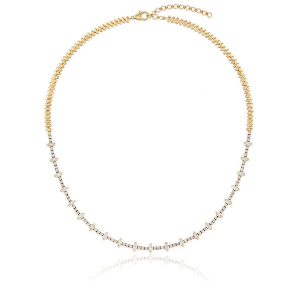 Marquise Diamond Tennis Golden Necklace