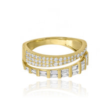 Load image into Gallery viewer, Half Baguette and Half Pave Ring
