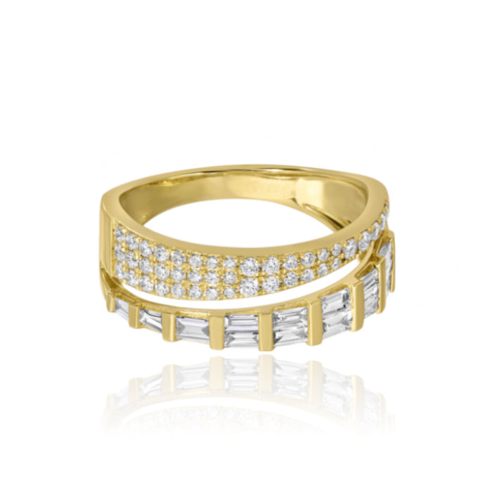 Half Baguette and Half Pave Ring