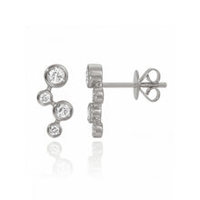 Load image into Gallery viewer, Four Diamond Bezel Earring
