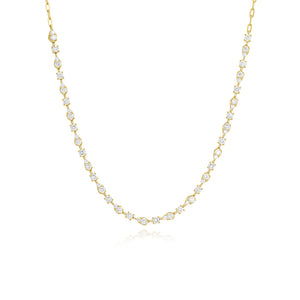 Illusion Spaced Multi Shape Paperclip Necklace