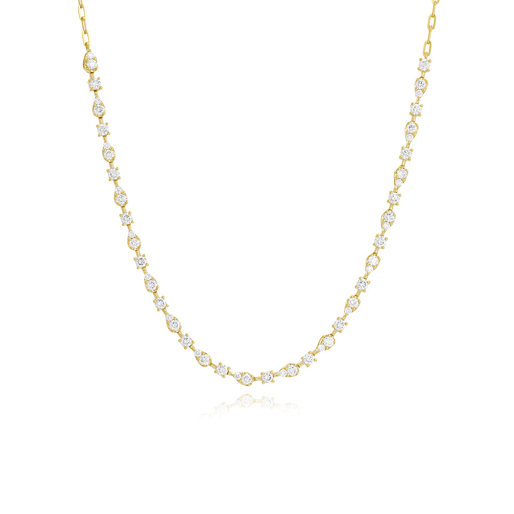 Illusion Spaced Multi Shape Paperclip Necklace