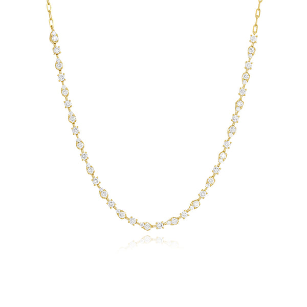 Illusion Spaced Multi Shape Paperclip Necklace