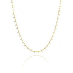 Spaced Gold Bar Diamond Necklace