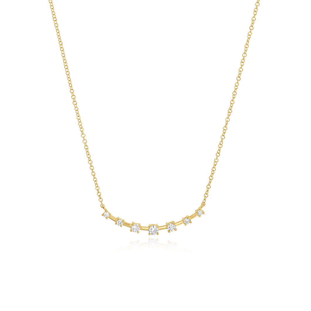 Bar Spaced Diamond Necklace