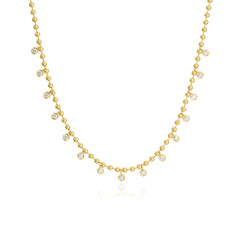 Dangling Bezel Diamond Ball Chain