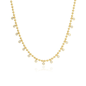 Dangling Bezel Diamond Ball Chain