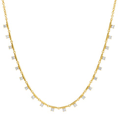 Spaced Gold Bar Diamond Necklace