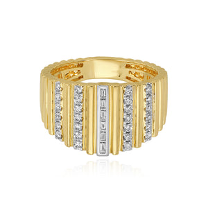 Ribbed Pave Thick Ring