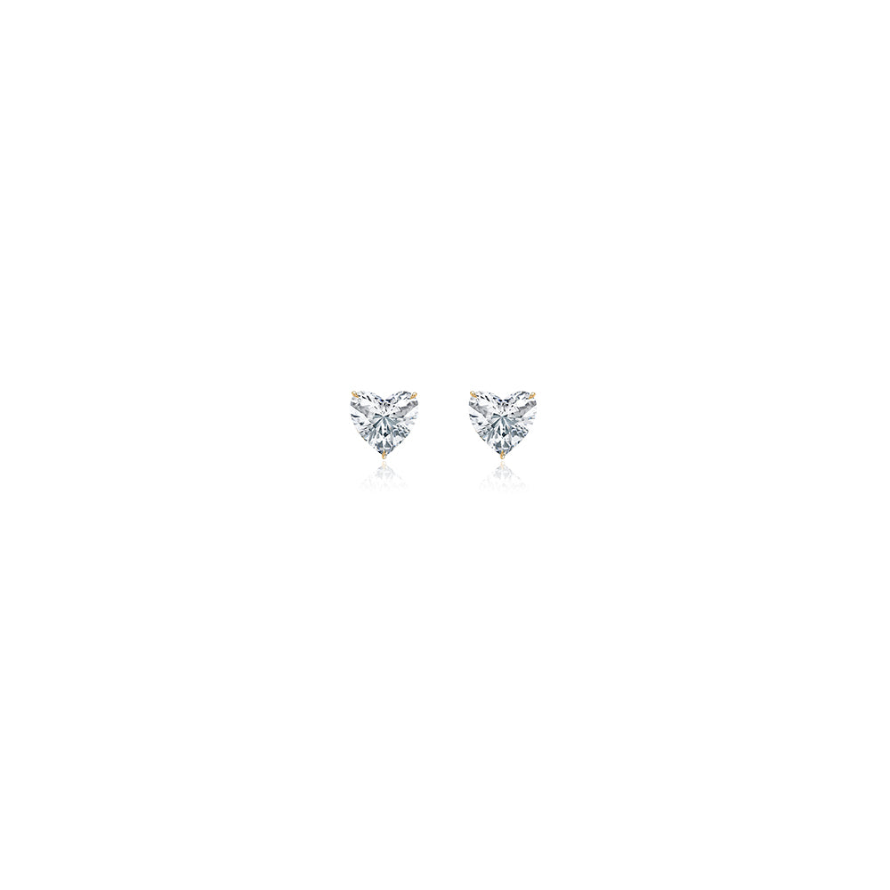 Heart Prong Lab Diamond Studs
