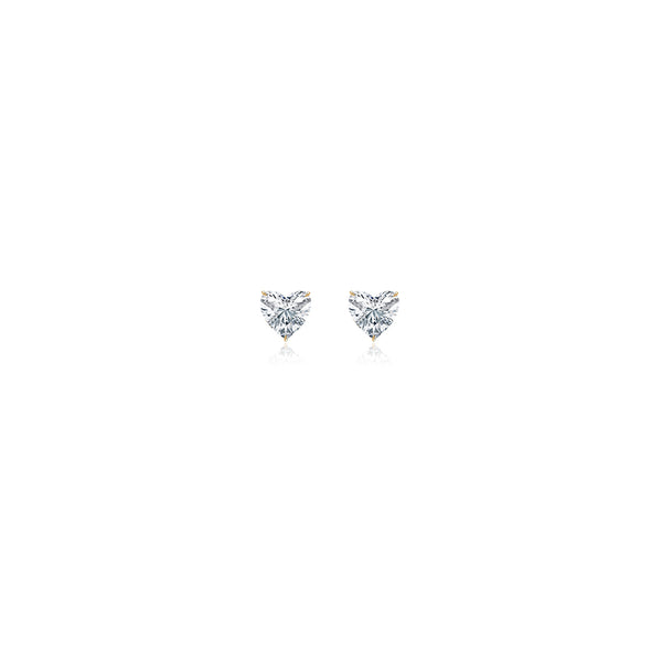 Heart Prong Lab Diamond Studs