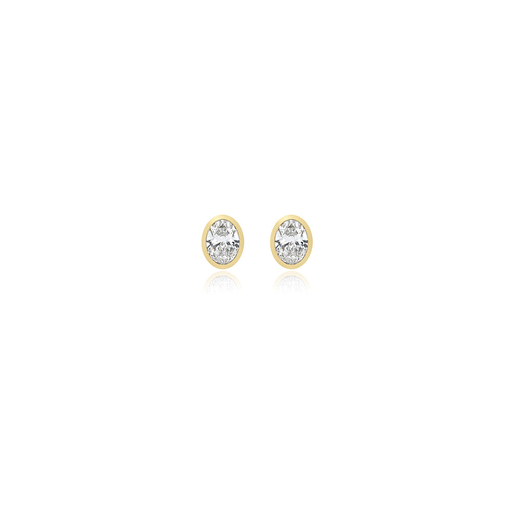 Oval Bezel Lab Diamond Studs