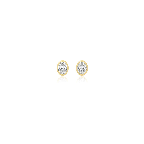 Oval Bezel Lab Diamond Studs