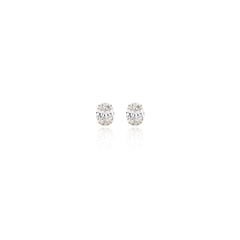 Oval prong-set lab-grown diamond stud earrings in 14K yellow gold, 1 carat total weight