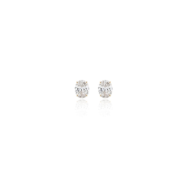 Oval Prong Lab Diamond Studs