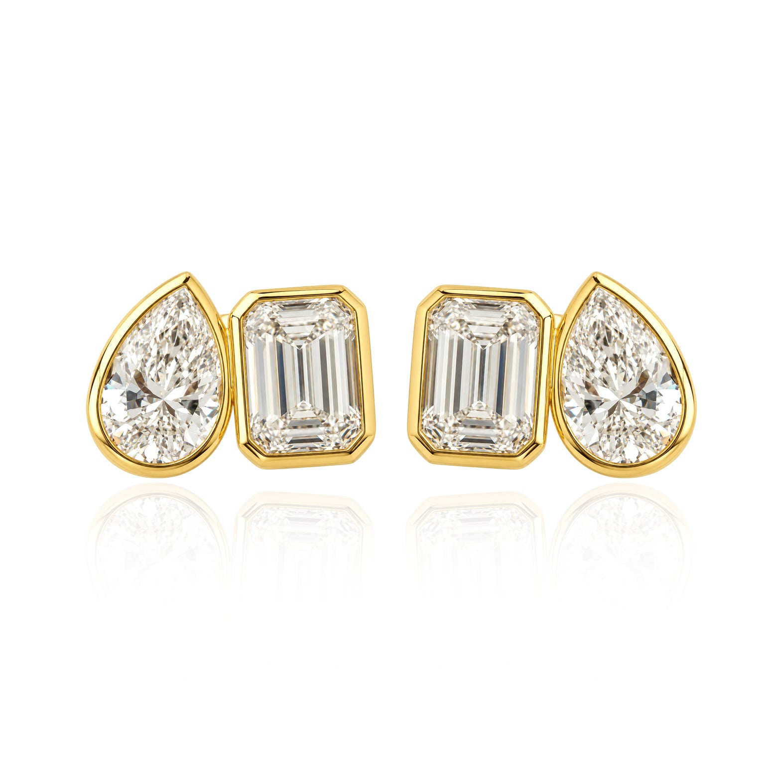 2 CT Bezel Toi et Moi Diamond Studs