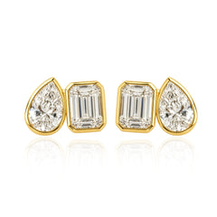 2 CT Bezel Toi et Moi Diamond Studs