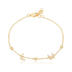 Multi Initial Pave Bezel Bracelet