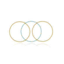 Load image into Gallery viewer, Two Gold Beaded Bracelet + One Gemstone and Gold Bead Bracelet

