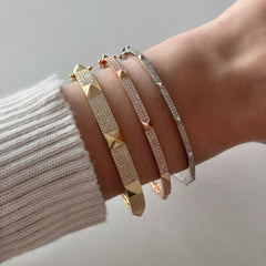 Thin Pave with Spikes Bangle