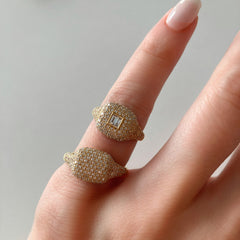 Diamond Baguette Signet Ring