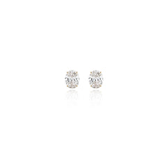Oval prong-set lab-grown diamond stud earrings in 14K yellow gold, 2.5 carats total weight