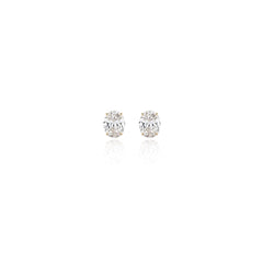 Oval prong-set lab-grown diamond stud earrings in 14K yellow gold, 2 carats total weight