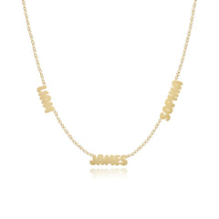 Multiple Cutout Gold Names Necklace