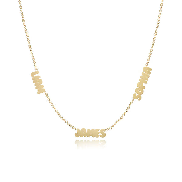 Multiple Cutout Gold Names Necklace