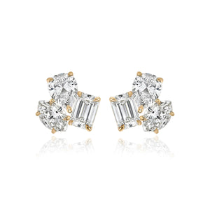 Medium Three Lab  Diamond Diamond Studs