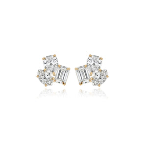 Small Three Lab  Diamond Diamond Studs