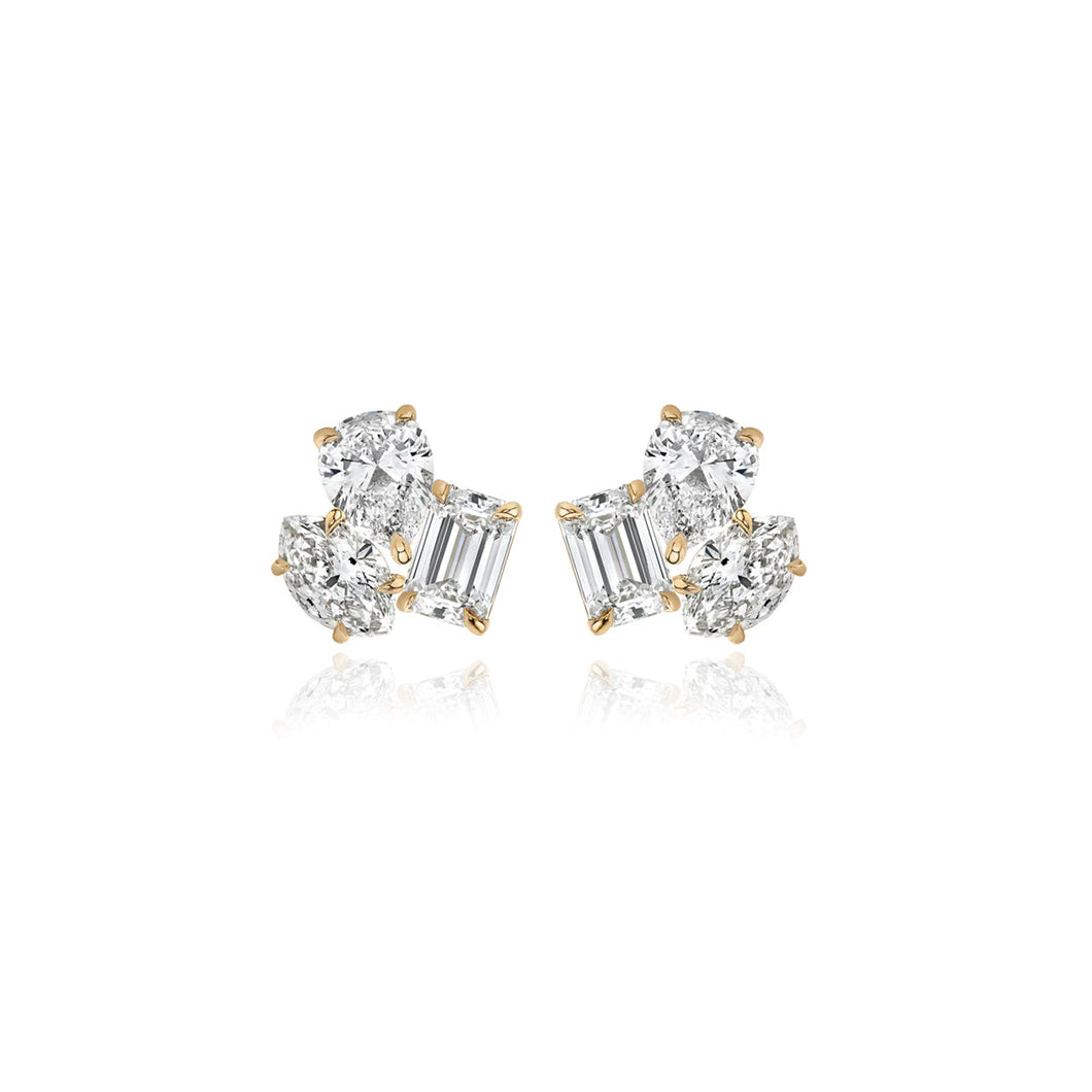Small Three Lab  Diamond Diamond Studs