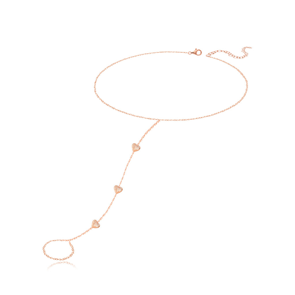 Dripping Scattered Hearts Hand Chain