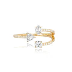 Multi Shape Three Diamonds Ring