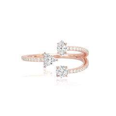 Multi Shape Three Diamonds Ring