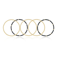 Load image into Gallery viewer, Three Gold Beaded Bracelet + Two Gemstone and Gold Bead Bracelet
